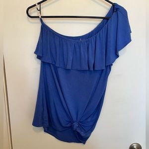 Lilly Pulitzer one sleeve ruffle top